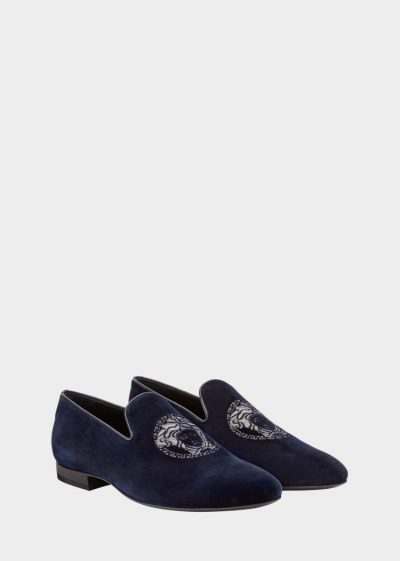 Versace Loafers Medusa Head Velvet Mules